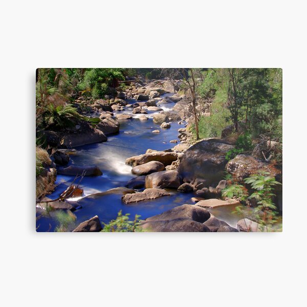 Fainter Falls Downstream Metal Print