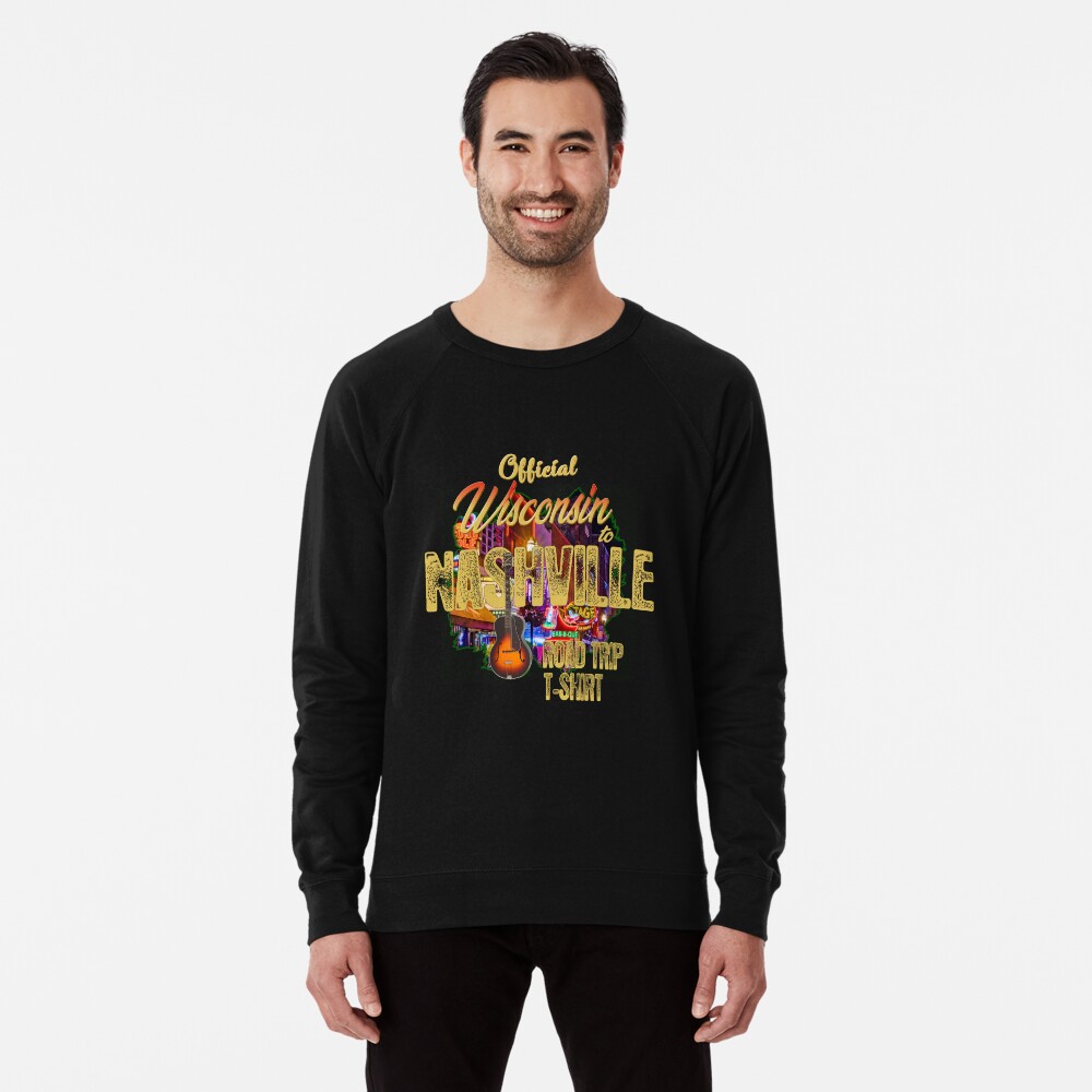 Official Wisconsin To Nashville Road Trip T Shirts Lightweight