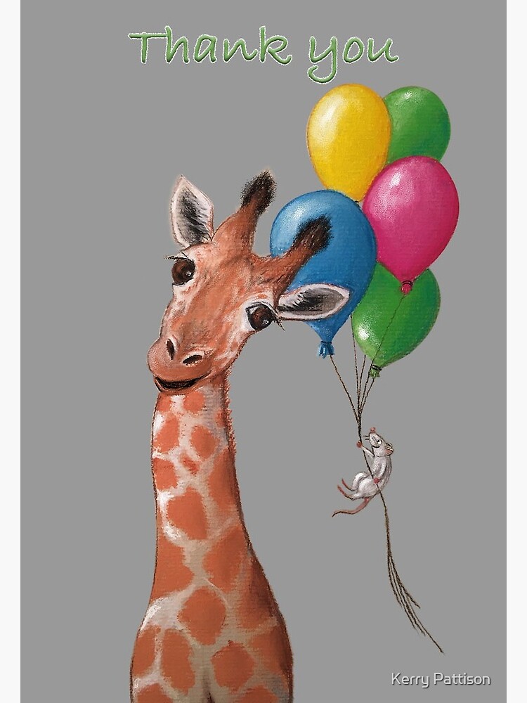 Giraffe Thank You Card Greeting Card By Kpc Art Redbubble