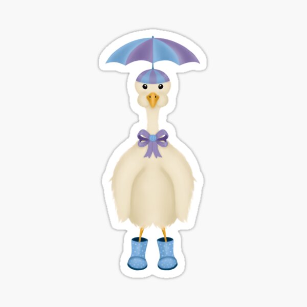 A duck gets ready for rain! Sticker
