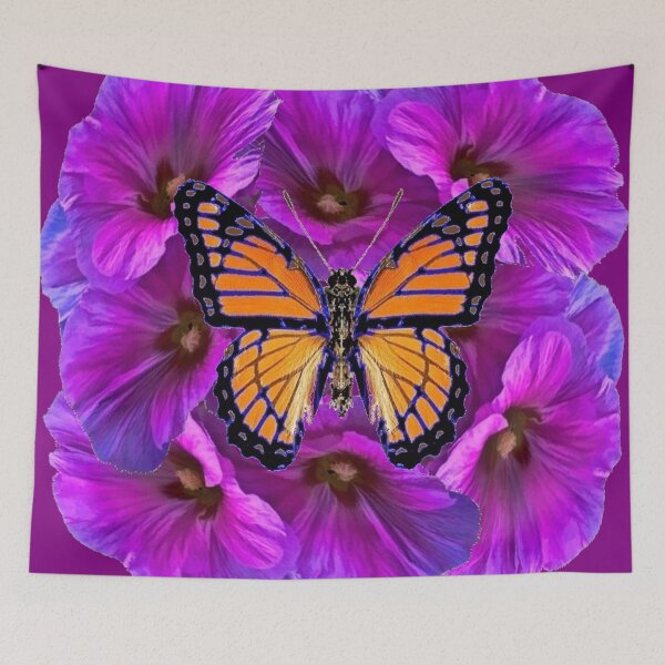 Artikelvorschau, MONARCH-SCHMETTERLING-LILA BLUMEN-LILA-MUSTER entworfen und verkauft von sharlesart.