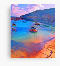 Mousehole Harbour, Cornwall - Großbritannien Metallbild