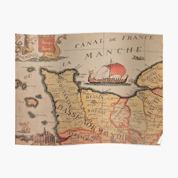 old map of normandy Poster