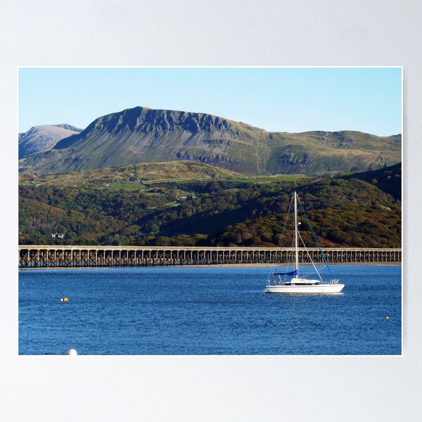 A view of Cader Idris from Barmouth, North Wales Poster
