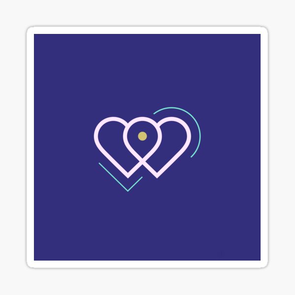 Violet Hearts Sticker