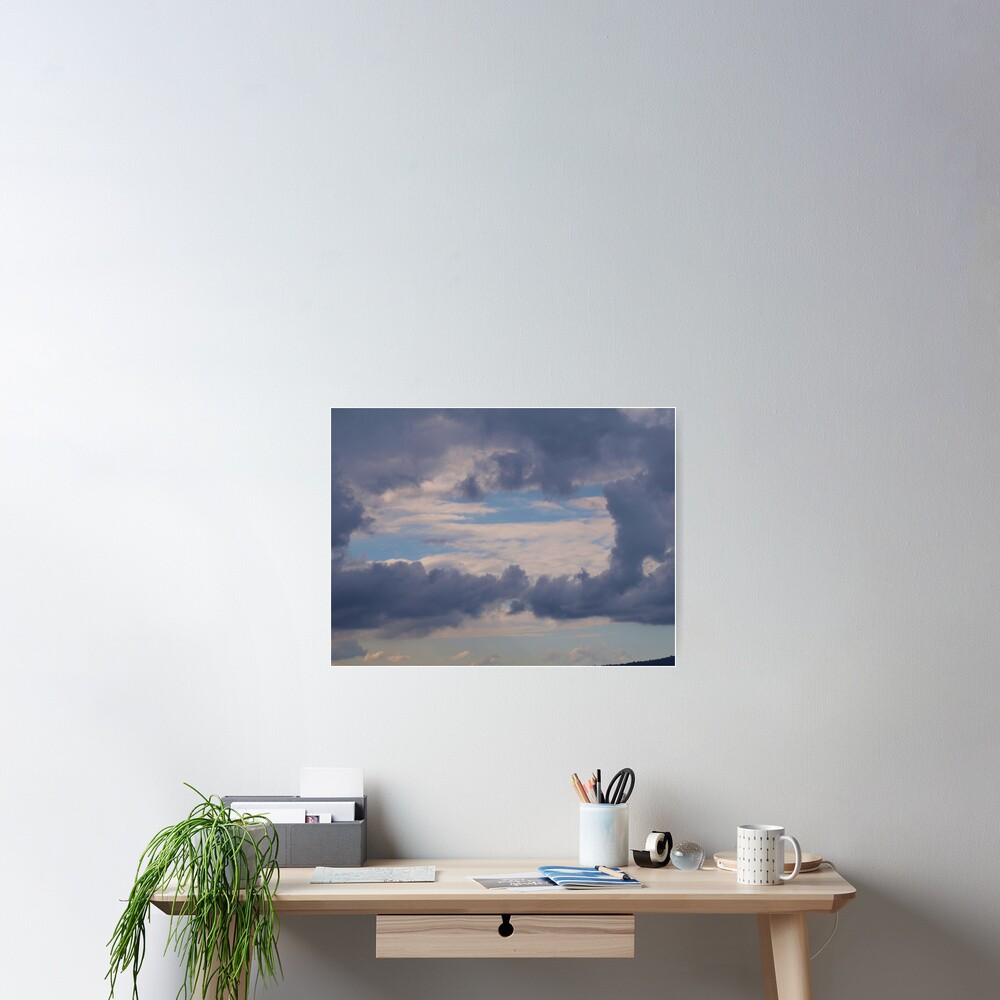 Window to the sky , clouds via Mt. Barney Poster