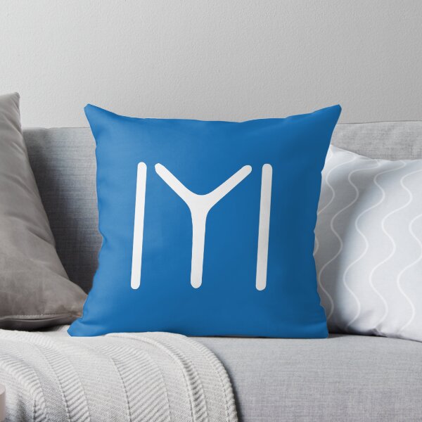 Blue Kayi Boyu Flag IYI - Ertugrul - Ottoman Empire Throw Pillow