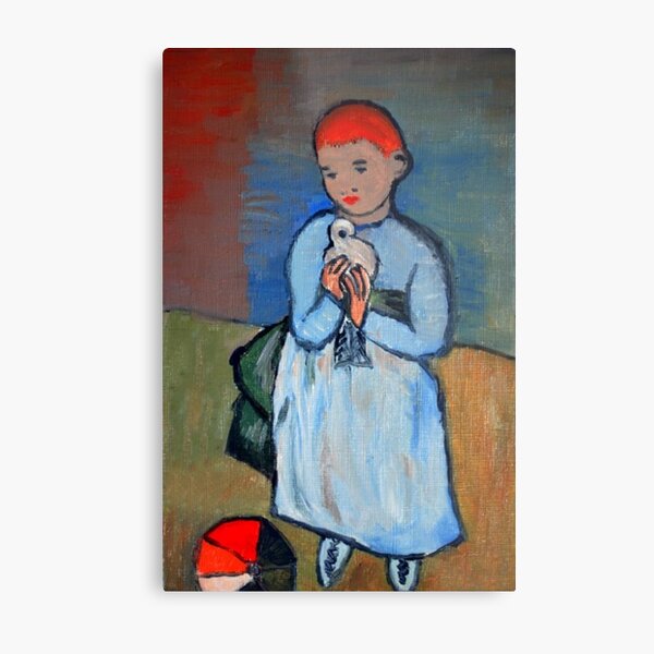 girl with dove after Picasso Metal Print