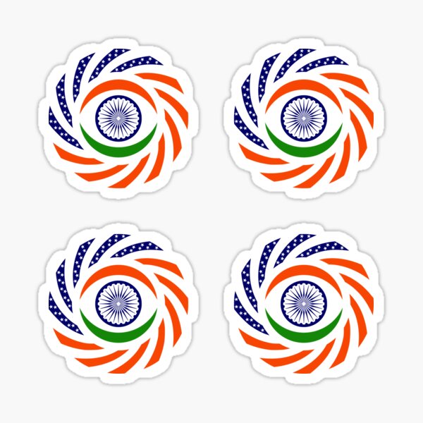 Indian American Multinational Patriot Flag Series Sticker