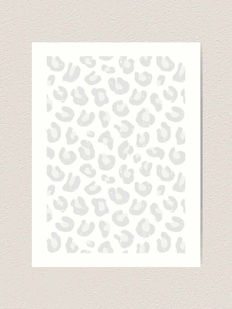 Leopard Print Silver Gray and White