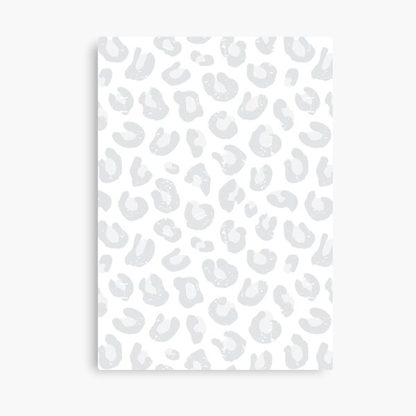 Leopard Print - Silver Gray and White Canvas Print