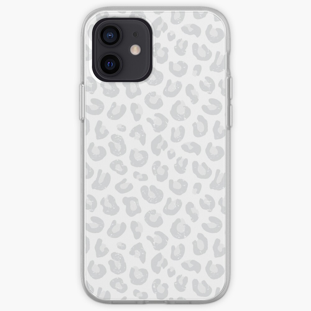 Leopard Print - Silver Gray and White iPhone Case & Cover