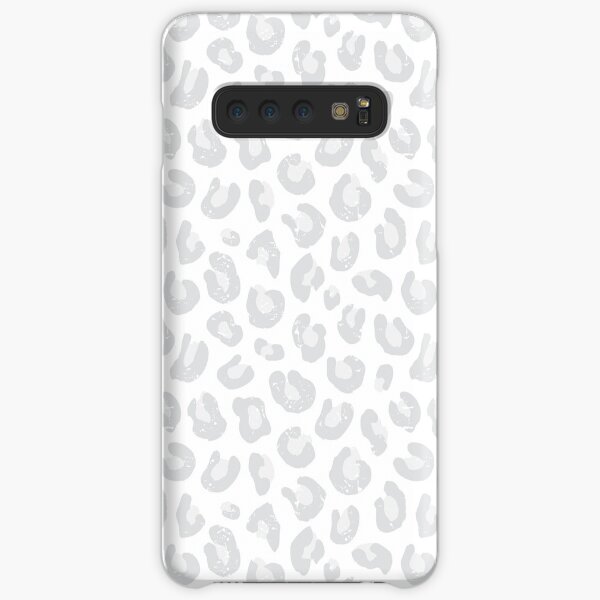 Leopard Print - Silver Gray and White Samsung Galaxy Snap Case