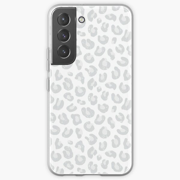 Leopard Print - Silver Gray and White  Samsung Galaxy Soft Case