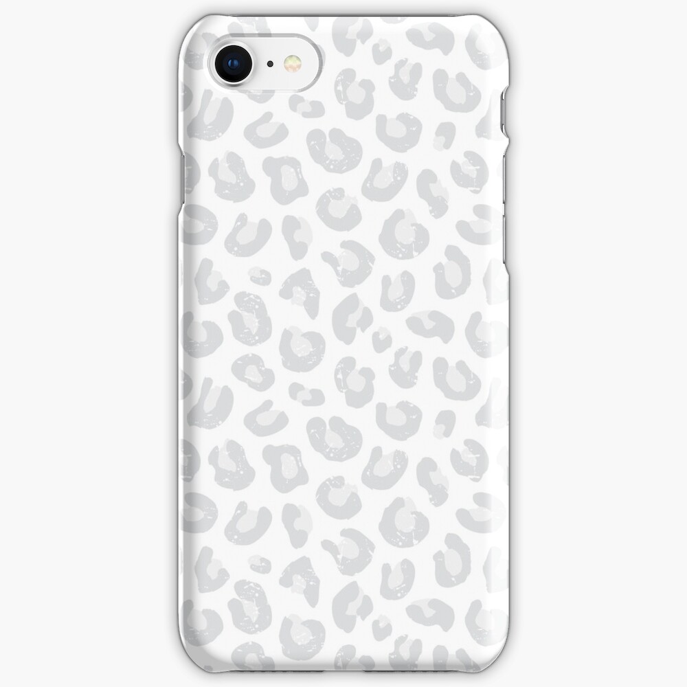Leopard Print - Silver Gray and White iPhone Case & Cover