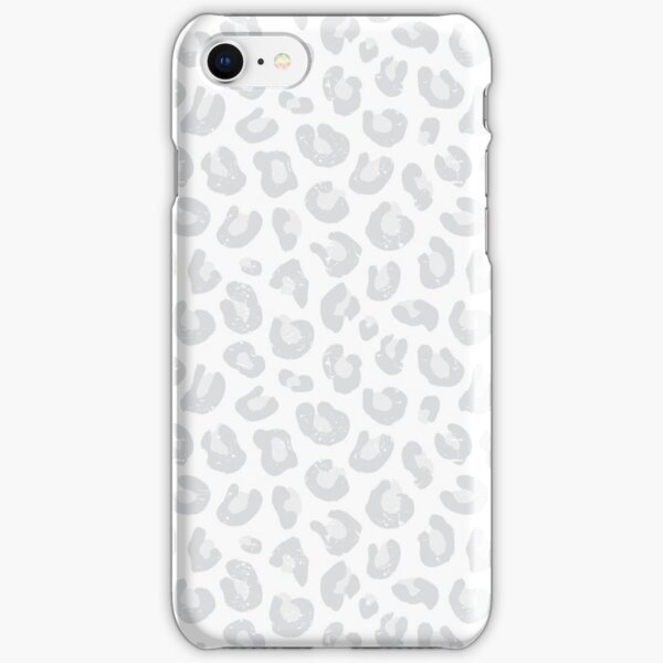 Leopard Print - Silver Gray and White iPhone Snap Case