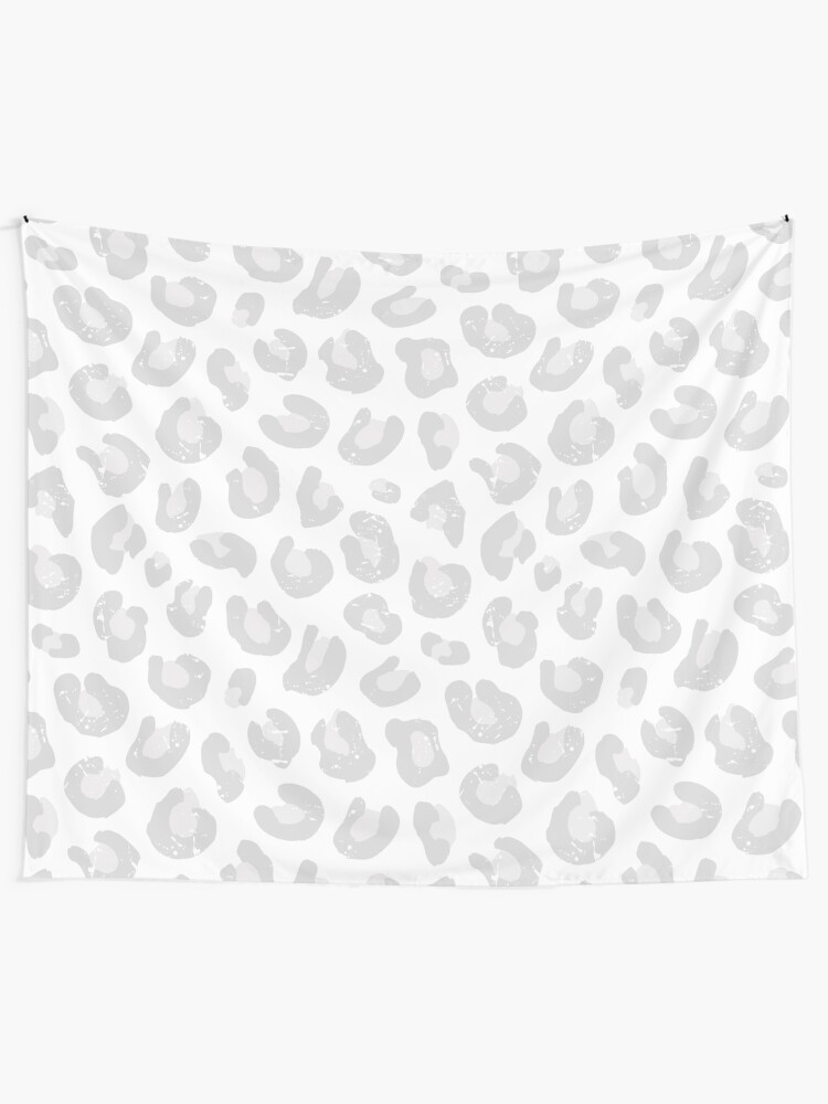 Alternate view of Leopard Print - Silver Gray and White Tapestry