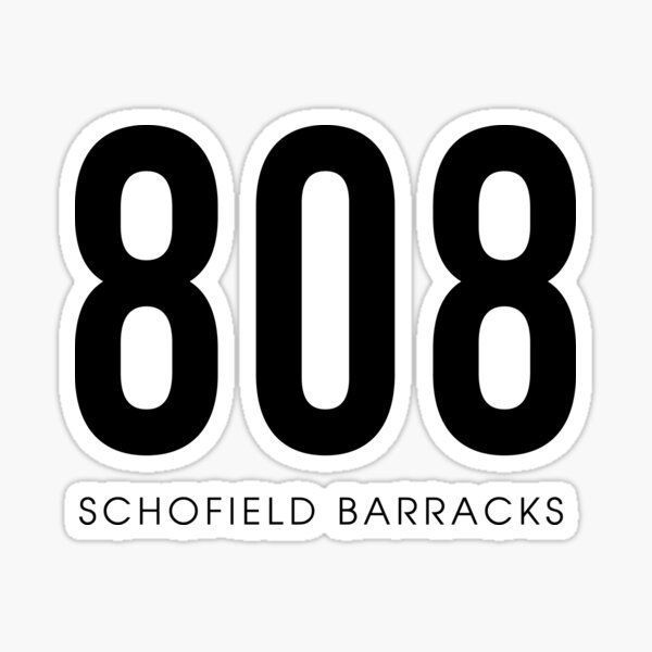 "Schofield Barracks, HI 808 Area Code design" Sticker by CartoCreative Redbubble