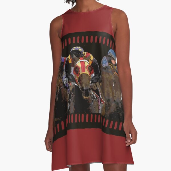 Horse Racing on a Film Strip A-Line Dress