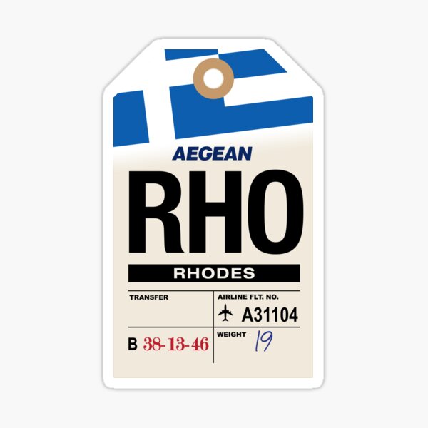 Item preview, Rhodes (RHO) Greece Airline Luggage Tag designed and sold by travelwitheric.