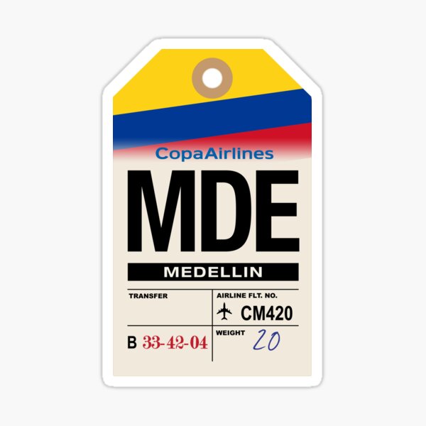 Item preview, Medellin (MDE) Colombia Airline Luggage Tag designed and sold by travelwitheric.
