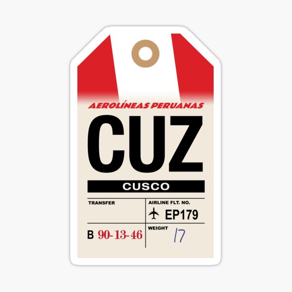 Item preview, Cusco (CUZ) Peru Airline Luggage Tag designed and sold by travelwitheric.