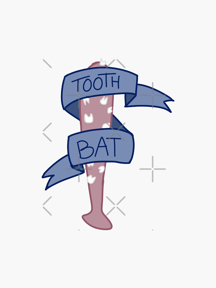 "Tooth Bat Sticker" Sticker for Sale by HoverNugget | Redbubble