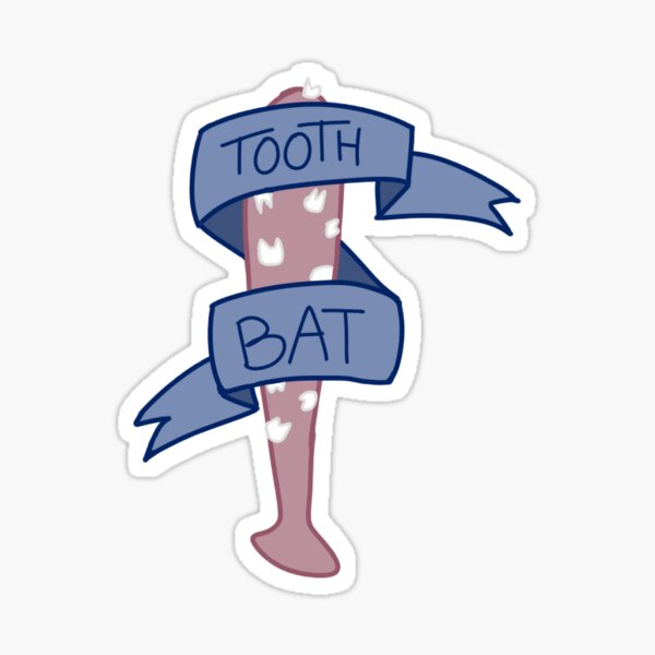 "Tooth Bat Sticker" Sticker for Sale by HoverNugget | Redbubble