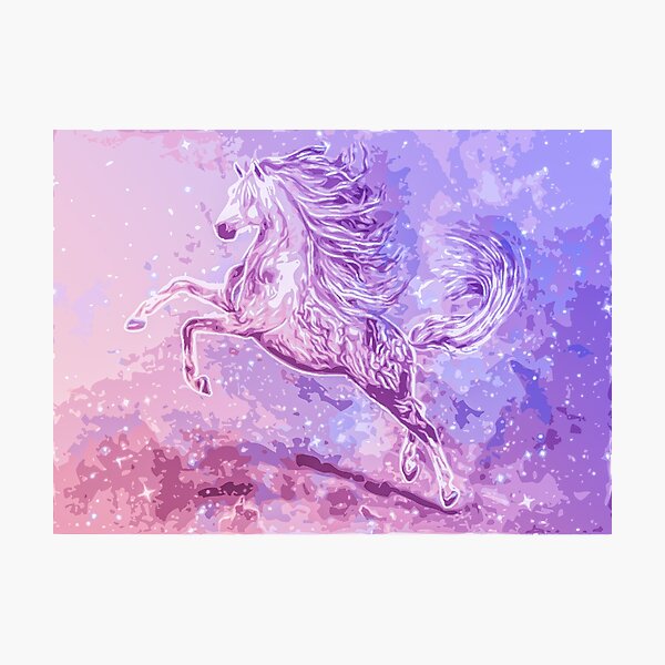 Sparkle Horse Pinks and Lavender Photographic Print