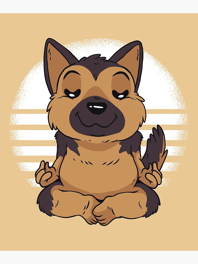 "German Shepherd Yoga" Art Print for Sale by angelandspot Redbubble