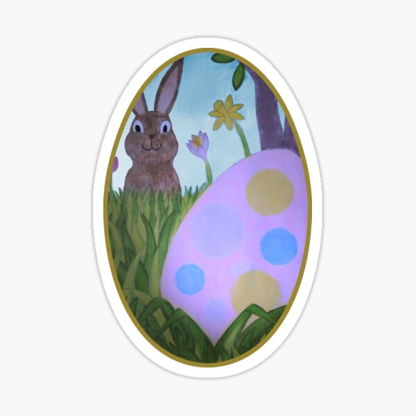 Rabbit Behind Egg Sticker