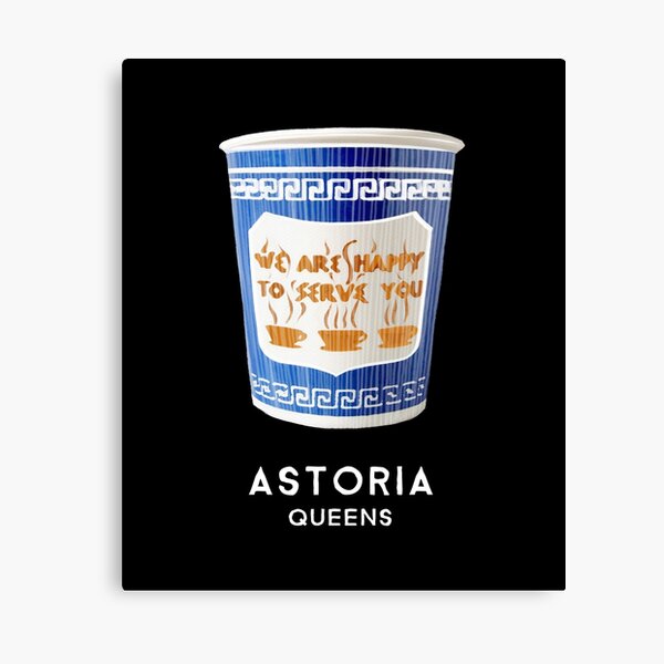 Astoria Queens griechische Kaffee-Papierschale New York City Leinwanddruck