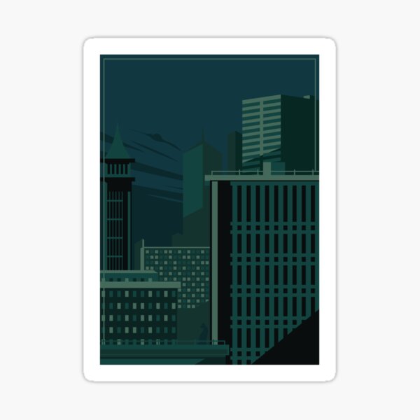 Item preview, A Sleeper`s Dream City At Night Super Metropolis Skyscraper Art Deco Geometric Retro designed and sold by 108dragons.