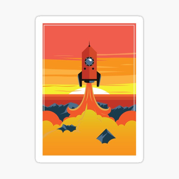 Item preview, A Sleeper `s Dream A Rocket Ship Taking Off Art Deco Geometric Retro designed and sold by 108dragons.