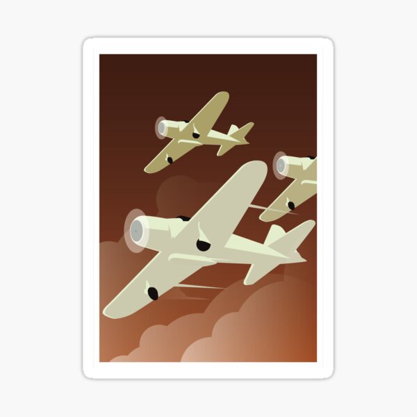 Item preview, Three Airplanes Flying Sqaudron Avengers Art Deco Geometric Retro designed and sold by 108dragons.