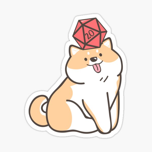 Aperçu de l'œuvre Jeu de rôle sur table avec dés D20 pour amoureux des chiens créée et vendue par pixeptional.