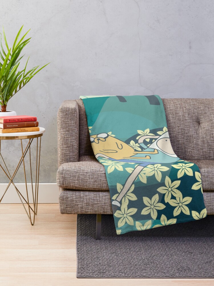Alternate view of Field of Flowers (Adventure Time) Throw Blanket