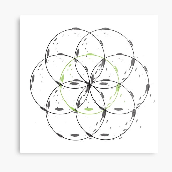 Flower of Life - Minimal yet Grunge Metal Print