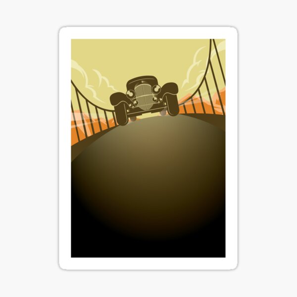 Item preview, A Sleeper`s Dream Classic Car On Bridge Deco Geometric Retro designed and sold by 108dragons.