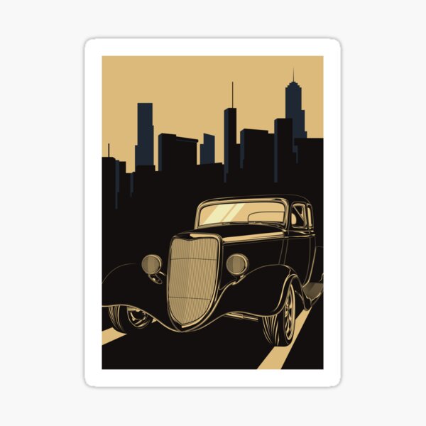 Item preview, A Sleeper`s Dream Classic Car Super Metropolis Skyscraper Art Deco Geometric Retro designed and sold by 108dragons.