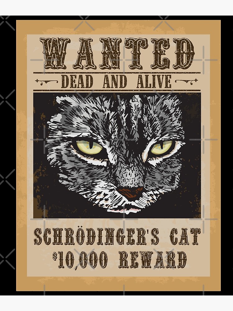 Carte de vœux for Sale avec l'œuvre « Cadeau de mécanicien quantique au chat  de Schrodinger, mort et vivant » de l'artiste MintedFresh