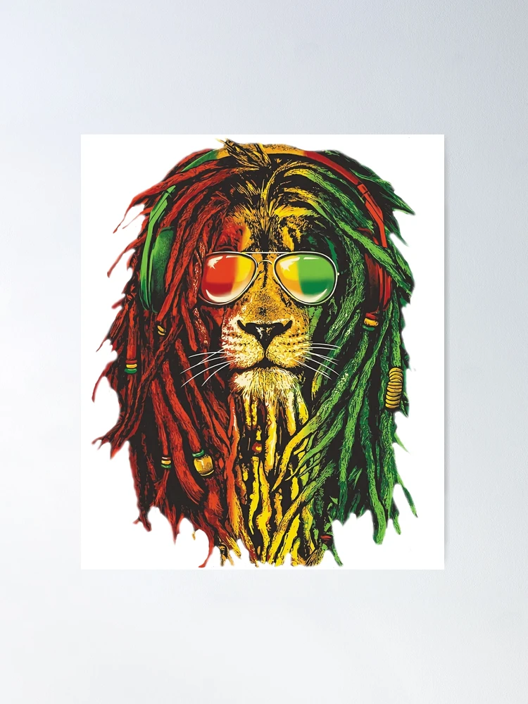 Rasta Lion Art for Reggae Lover