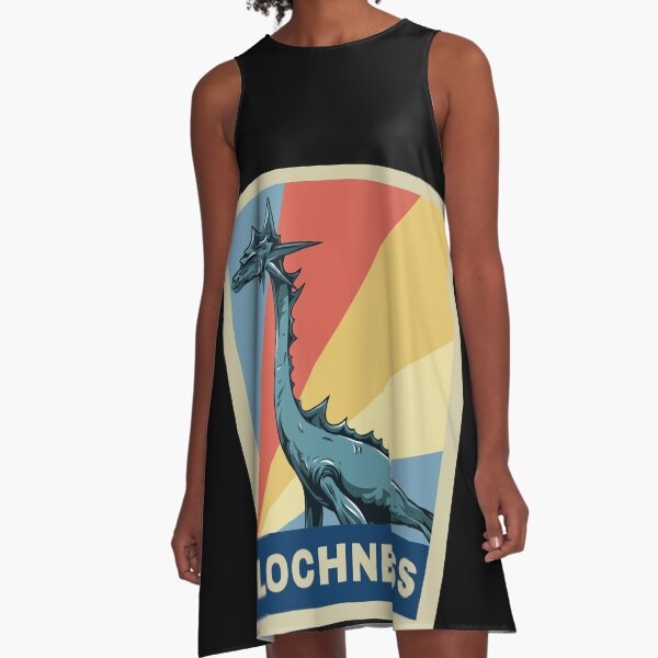 Vintage Retro Loch Ness Monster Nessie Gift A-Line Dress