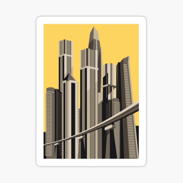 Item preview, A Sleeper`s Dream Super Metropolis Skyscraper Futuristic Art Deco Geometric Retro designed and sold by 108dragons.