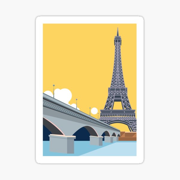 Item preview, Super Metropolis Skyscraper France Eiffel Tower Art Deco Geometric Retro designed and sold by 108dragons.