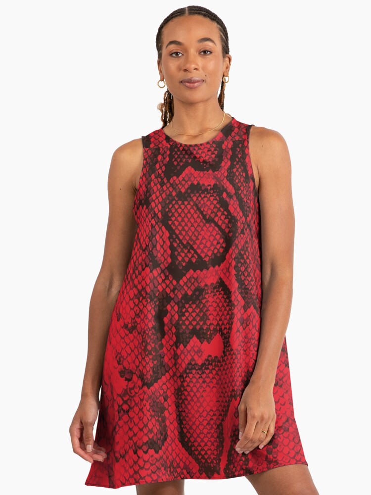 Red Snakeskin " A-Line Dress for Sale by savesarah | Redbubble Red Snakeskin " A-Line Dress for Sale by savesarah | Redbubble