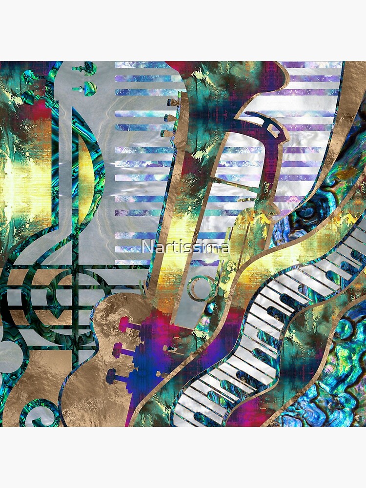 Abstract Music Art Collage - mixed media