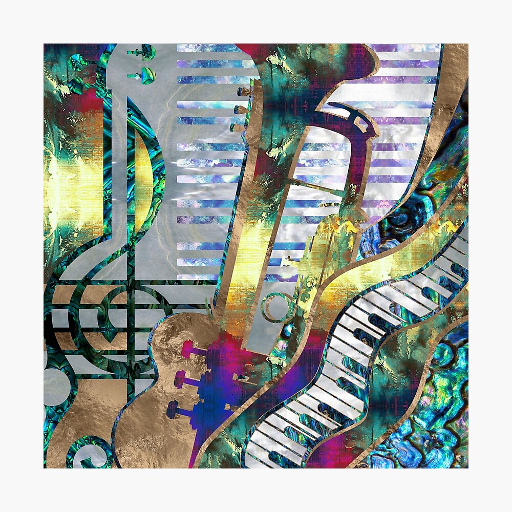 アート・デザイン・音楽 DRAWING for mixed-media artists Abstract Music Art Collage - mixed media