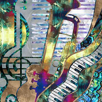 Abstract Music Art Collage - mixed media