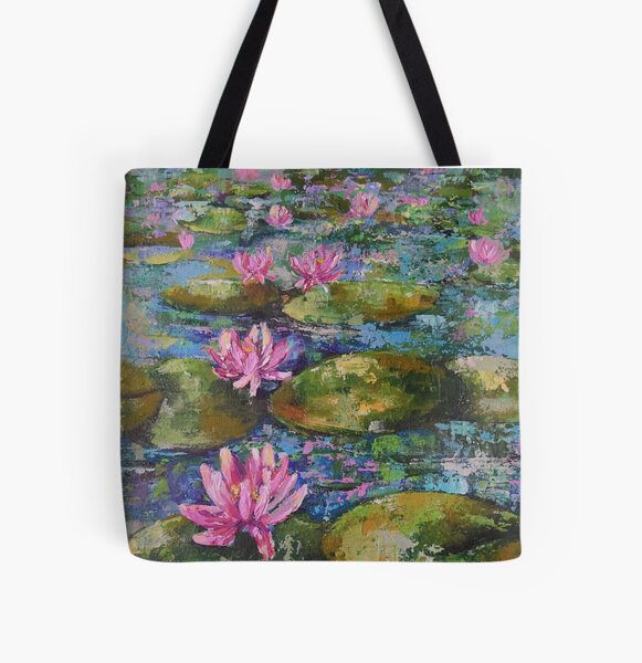 Waterlily impressionist painting All Over Print Tote Bag